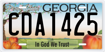 GA license plate CDA1425