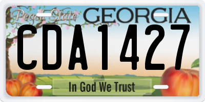 GA license plate CDA1427