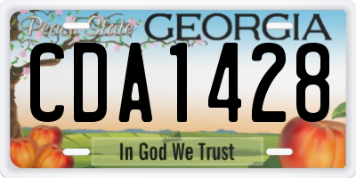 GA license plate CDA1428