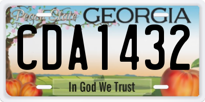 GA license plate CDA1432