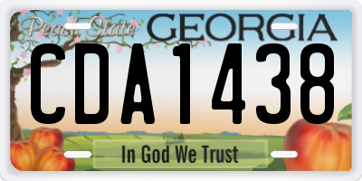 GA license plate CDA1438