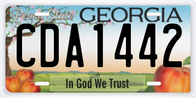 GA license plate CDA1442