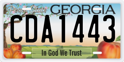 GA license plate CDA1443