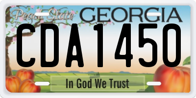GA license plate CDA1450
