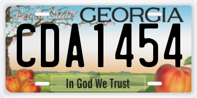 GA license plate CDA1454