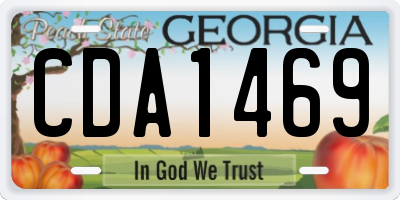 GA license plate CDA1469