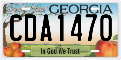 GA license plate CDA1470