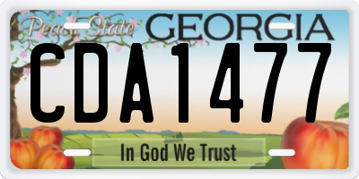 GA license plate CDA1477