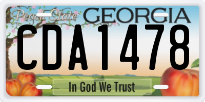 GA license plate CDA1478