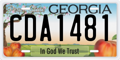 GA license plate CDA1481