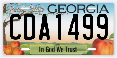 GA license plate CDA1499