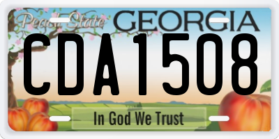 GA license plate CDA1508