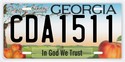 GA license plate CDA1511