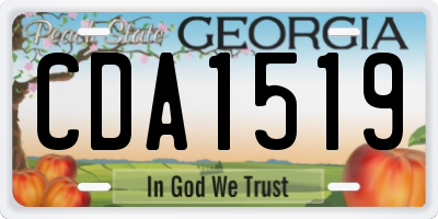 GA license plate CDA1519