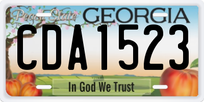 GA license plate CDA1523