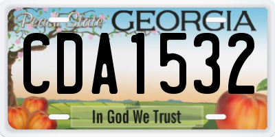 GA license plate CDA1532
