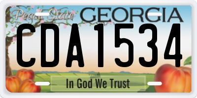 GA license plate CDA1534