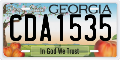 GA license plate CDA1535