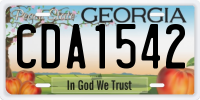 GA license plate CDA1542