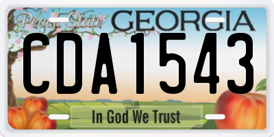 GA license plate CDA1543