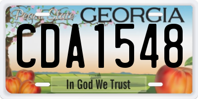 GA license plate CDA1548