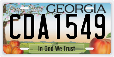 GA license plate CDA1549
