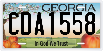 GA license plate CDA1558
