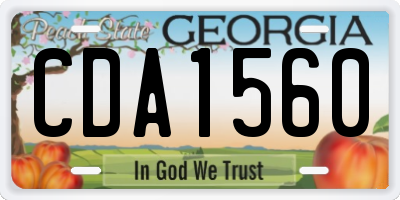 GA license plate CDA1560