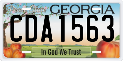 GA license plate CDA1563