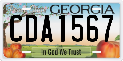 GA license plate CDA1567