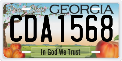 GA license plate CDA1568