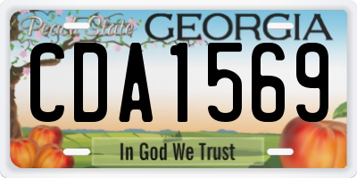GA license plate CDA1569