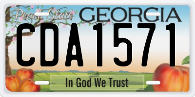 GA license plate CDA1571