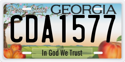 GA license plate CDA1577