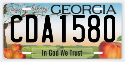 GA license plate CDA1580