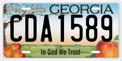 GA license plate CDA1589