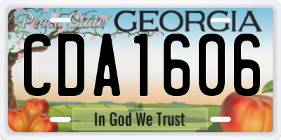 GA license plate CDA1606