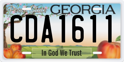 GA license plate CDA1611