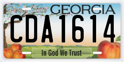 GA license plate CDA1614