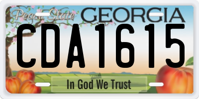 GA license plate CDA1615