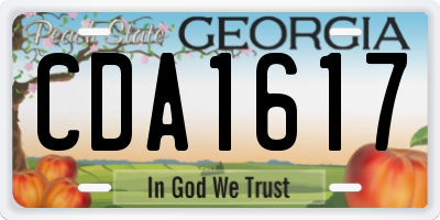 GA license plate CDA1617