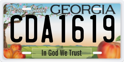 GA license plate CDA1619