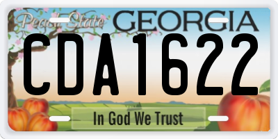 GA license plate CDA1622