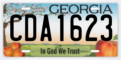 GA license plate CDA1623