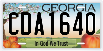 GA license plate CDA1640