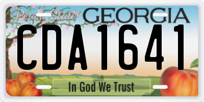 GA license plate CDA1641