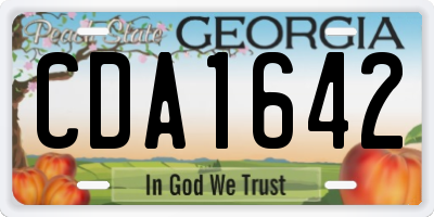 GA license plate CDA1642