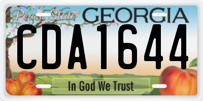 GA license plate CDA1644