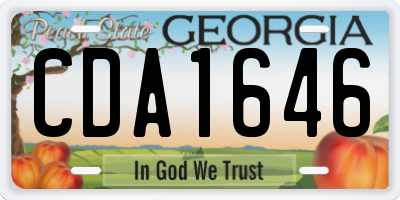 GA license plate CDA1646