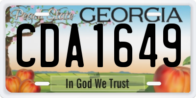 GA license plate CDA1649